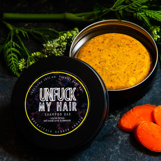 Treat your unruly hair right with this bar shampoo for curly hair, made by Badgerface Beauty Supply.