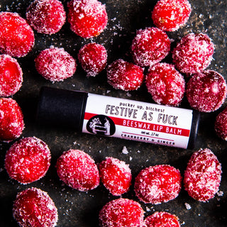 This Christmas lip balm will elevate your skincare routine by incorporating a natural Lip balm. It's made by Badgerface Beauty Supply.