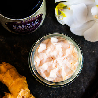 Experience the creamy texture of this vanilla body scrub, made by Badgerface Beauty Supply.