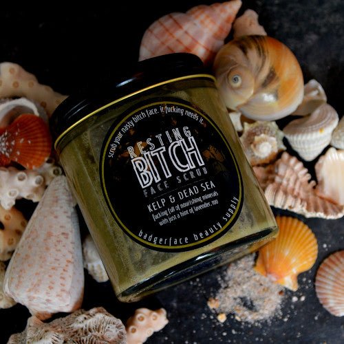 This Sea Kelp Face Scrub with Dead Sea Salt. will elevate your skincare routine by incorporating a natural Face scrub. It's made by Badgerface Beauty Supply
