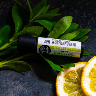 Nourish your lips with this premium green tea lip balm, made by Badgerface Beauty Supply.