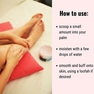 Use a natural sugar scrub anywhere you have dry or dull skin, to freshen, nourish, and exfoliate.