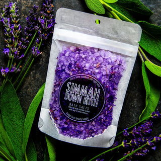 Up your bath game with these seriously soothing lavender bath salts. Unwind, de-stress, and generally simmah down, bitch after a long day. You deserve it. π