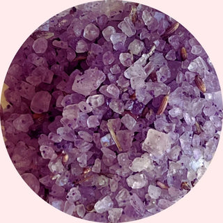 Our premium European sea salts give this lavender bath salt a pebbled texture.