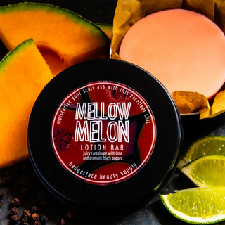 Banish dry skin with this melon body lotion bar, made by Badgerface Beauty Supply.