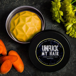 Hydrate dry, frizzy hair with this natural conditioner bar for curly hair, made by Badgerface Beauty Supply.