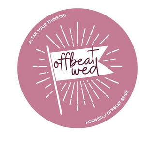 Offbeat wed logo in pink.