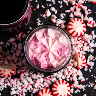 Experience the creamy whipped texture of this vanilla peppermint body butter.