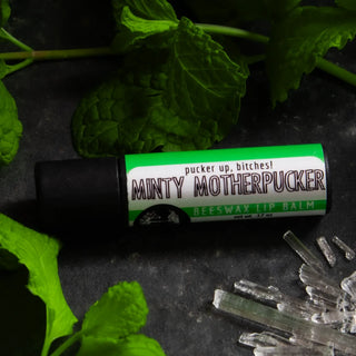Treat your lips to something special with this peppermint lip balm, made by Badgerface Beauty Supply natural skincare shop.