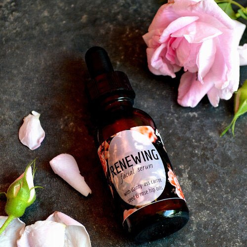 This Renewing Facial Serum. will elevate your skincare routine by incorporating a natural Serum. It's made by Badgerface Beauty Supply