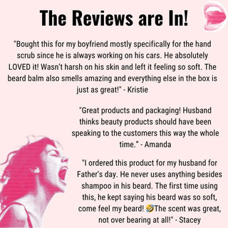 Five-star reviews for natural face care and hand scrub gift set