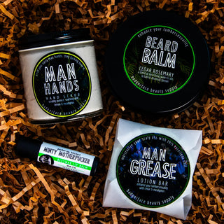 This skincare set for men is bursting with natural skincare essentials, and made by Badgerface Beauty Supply.