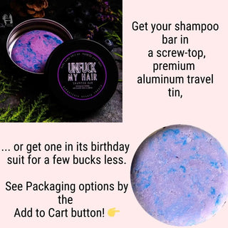 Select a premium travel tin for your thinning shampoo bar to take it on the go.