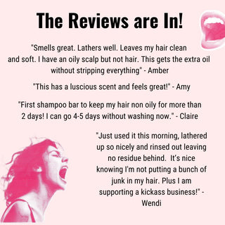 Find a well-reviewed shampoo bar online. Read customer reviews of this one, made by Badgerface Beauty Supply.