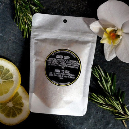 This Lemon Lush Bath Salts. will elevate your skincare routine by incorporating a natural Bath salt. It's made by Badgerface Beauty Supply