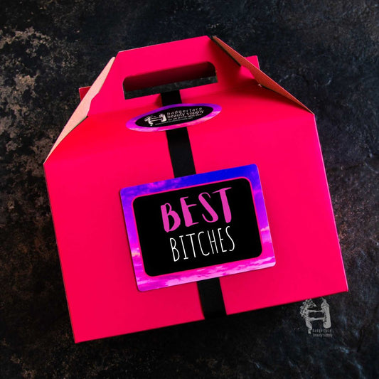 This best bitch gift set contains quality natural bath products like bath bomb, bath salts, and body butter. 