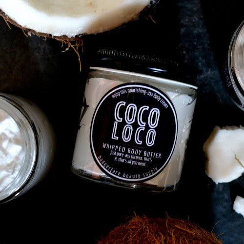 This Coco Loco Body Butter. will elevate your skincare routine by incorporating a natural Body butter. It's made by Badgerface Beauty Supply