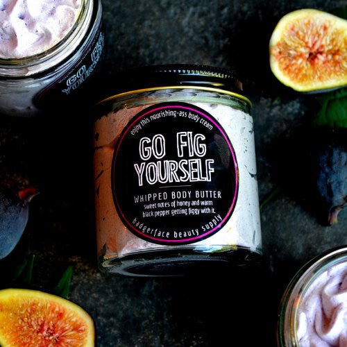 This Go Fig Yourself body butter is scented with Mediterranean fig, honey, and black pepper.