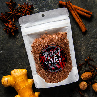 This natural cinnamon bath soak is scented with cinnamon, ginger, and anise.