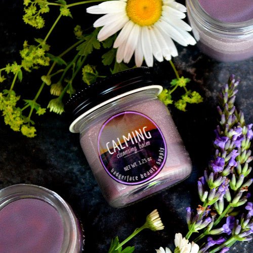 This Calming Cleansing Balm. will elevate your skincare routine by incorporating a natural Balm. It's made by Badgerface Beauty Supply