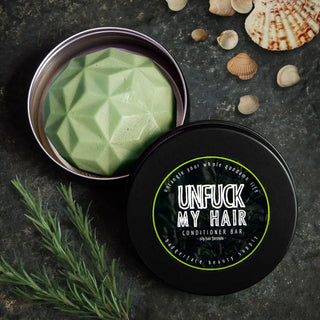Balance oil production and resolve scalp issues with this conditioner bar for oily hair, made by Badgerface Beauty Supply.