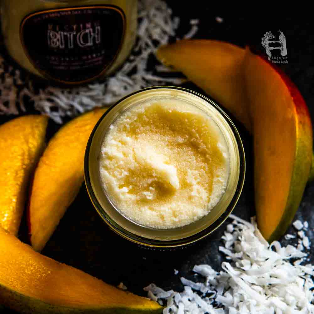 Experience the creamy texture of this coconut face scrub for dry skin.