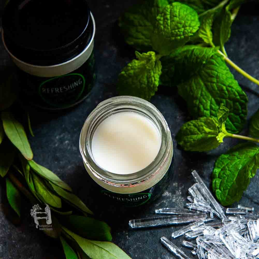 This face balm for oily skin is made with premium natural ingredients like shea butter, green tea extract, and cooling menthol.