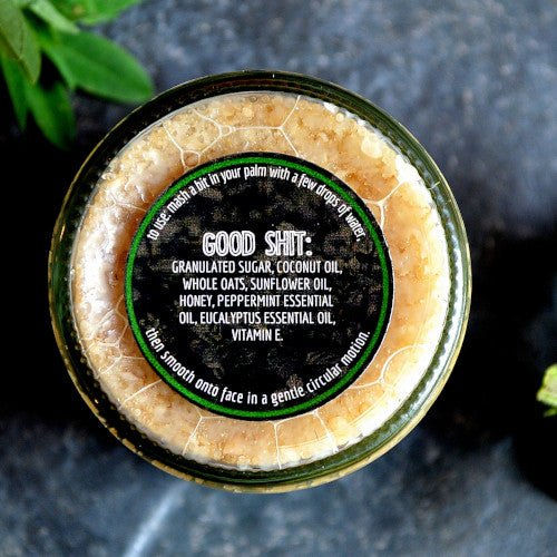 This Man Scrub Peppermint Eucalyptus Facial Scrub. will elevate your skincare routine by incorporating a natural Men's skincare. It's made by Badgerface Beauty Supply