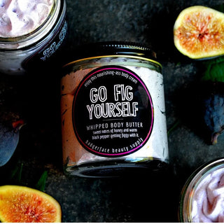 This Go Fig Yourself body butter is scented with Mediterranean fig, honey, and black pepper.