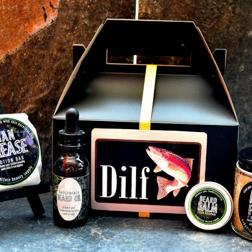This DILF Gift Set. will elevate your skincare routine by incorporating a natural Men's gift set. It's made by Badgerface Beauty Supply