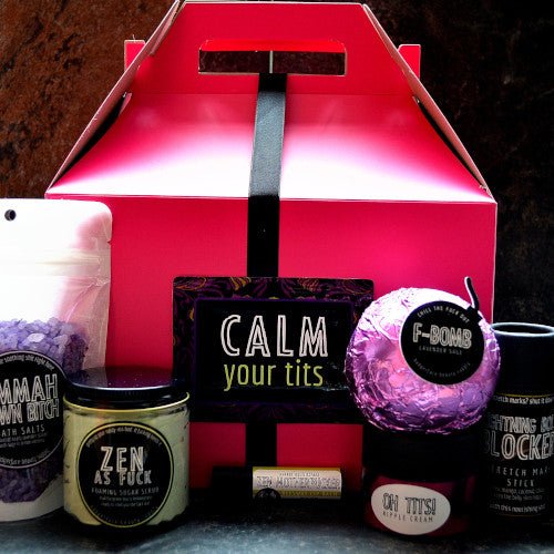 This Deluxe Calm Your Tits Gift Set. will elevate your skincare routine by incorporating a natural Bath gift set. It's made by Badgerface Beauty Supply