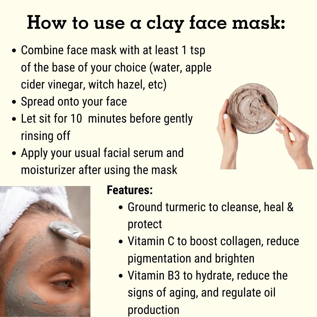 This Clay Face Mask with Turmeric. will elevate your skincare routine by incorporating a natural Glowface. It's made by Badgerface Beauty Supply