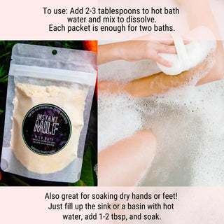 How to use this milk bath for aging? Simply empty the packet into a tub of hot water, soak, and enjoy the benefits!