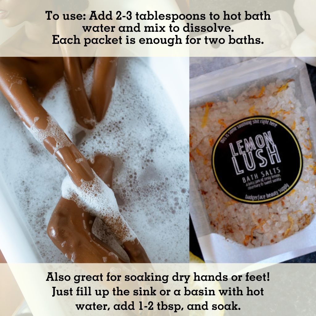 This Natural Lemon Rosemary Bath Salts. will elevate your skincare routine by incorporating a natural Bath salt. It's made by Badgerface Beauty Supply