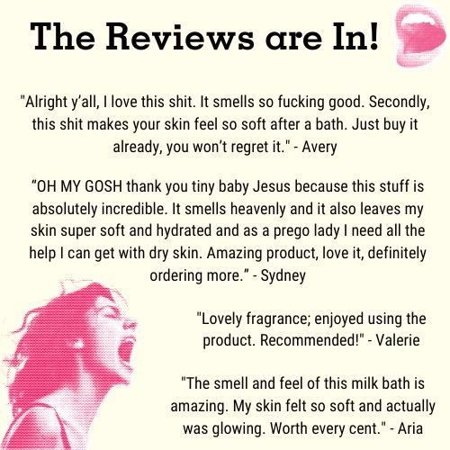 Find the best IDGAF gift by reading reviews of Badgerface Beauty Supply's milk bath.