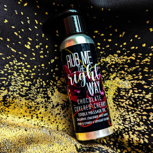 Rev up the romance with an intimate massage oil! This one tastes like seductive chocolate covered cherry.