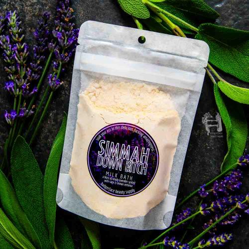 This Lavender and Oatmeal Bath Soak. will elevate your skincare routine by incorporating a natural Milk bath. It's made by Badgerface Beauty Supply