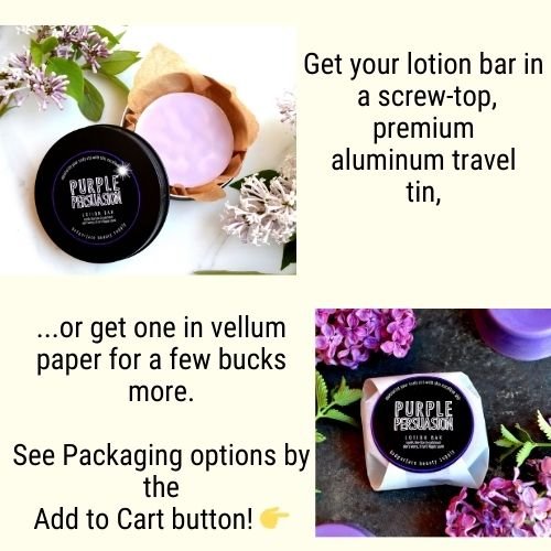 This Natural Lilac Lotion Bar. will elevate your skincare routine by incorporating a natural Lotion bar. It's made by Badgerface Beauty Supply