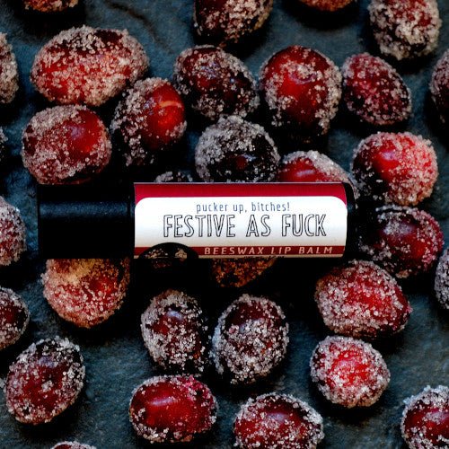 This Festive as Fuck Lip Balm. 🍾 will elevate your skincare routine by incorporating a natural Lip balm. It's made by Badgerface Beauty Supply