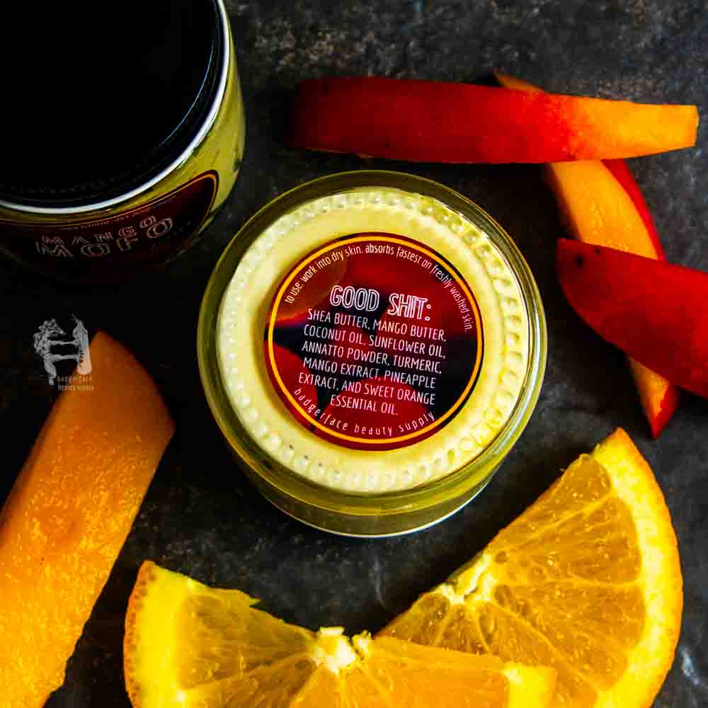 This mango body butter is made with natural ingredients like mango butter and natural mango extract.