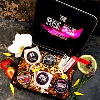 This mini bath and body set features seven bestselling products from Badgerface Beauty Supply natural bath & body shop.