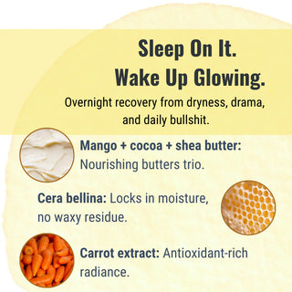 Night balm benefits include a calmed, ultra-hydrated complexion and minimized fine lines.