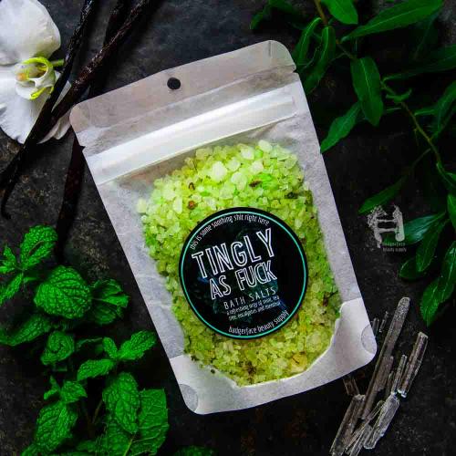 This Peppermint Bath Salts. will elevate your skincare routine by incorporating a natural Bath salt. It's made by Badgerface Beauty Supply