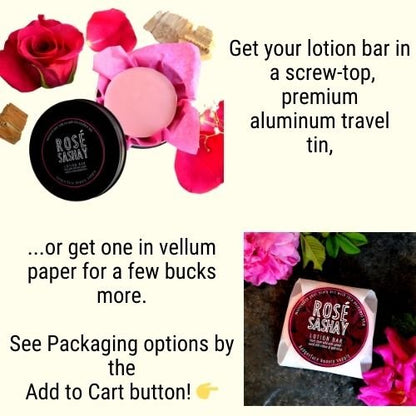 This Natural Rose Lotion Bar. will elevate your skincare routine by incorporating a natural Lotion bar. It's made by Badgerface Beauty Supply