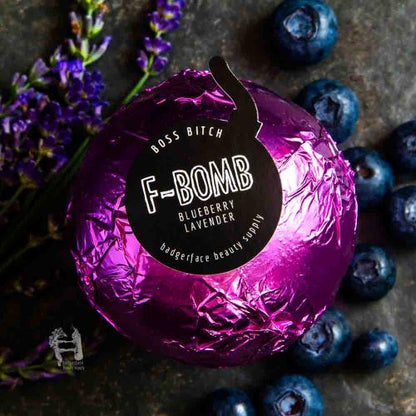 This Rude Bath Bombs, Blueberry Lavender Scent. will elevate your skincare routine by incorporating a natural Bath bomb. It's made by Badgerface Beauty Supply