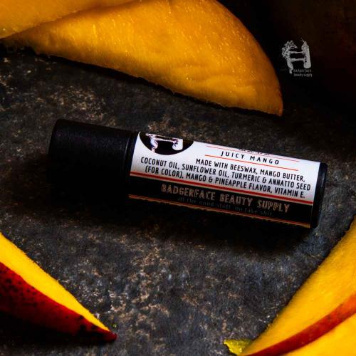 Made with a blend of shea and mango butters, this shea butter and mango butter lip balm with nourish your lips.