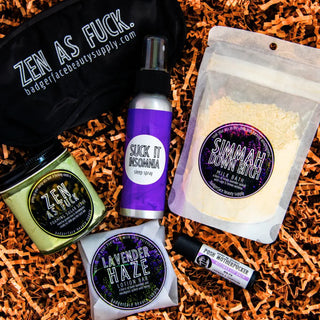 This sleep well gift box includes a wealth of natural bath products to relax and de-stress.