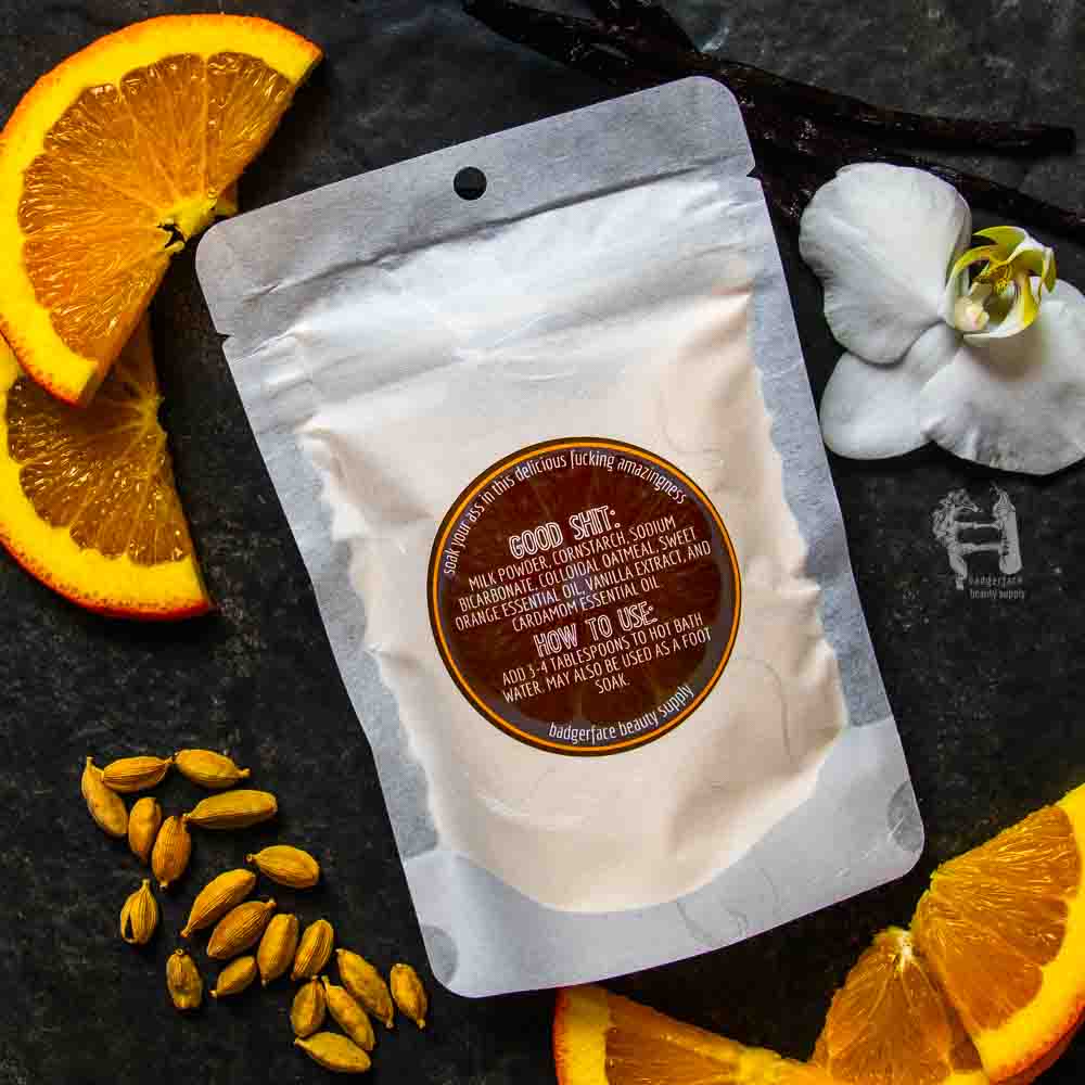 Experience the skin-softening amazingness of our natural vanilla orange milk bath.