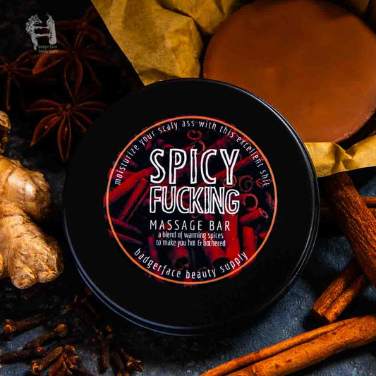 Our warm spicy lotion bar is made with warming spices, beeswax, and coconut oil.