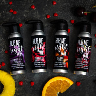 Our edible massage oils are available in four luscious flavors and made from food-safe flavoring oils.